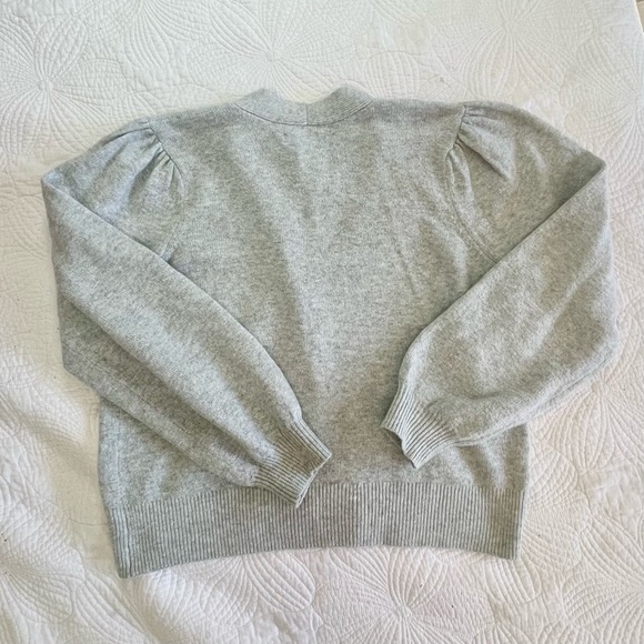 LOFT Light Gray Sparkle Button-Up Cardigan - Picture 5 of 5